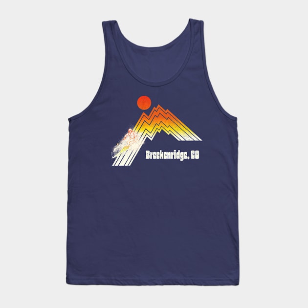 Breckenridge Colorado 70s/80s Retro Souvenir Style Skiing Tank Top by darklordpug